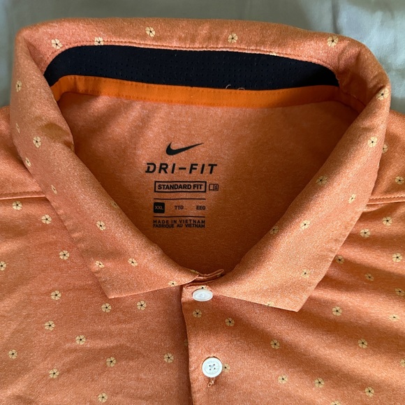 Men’s Nike Golf Dri-Fit Polo Short Sleeve Shirt Size XXL Orange EUC - Picture 3 of 6